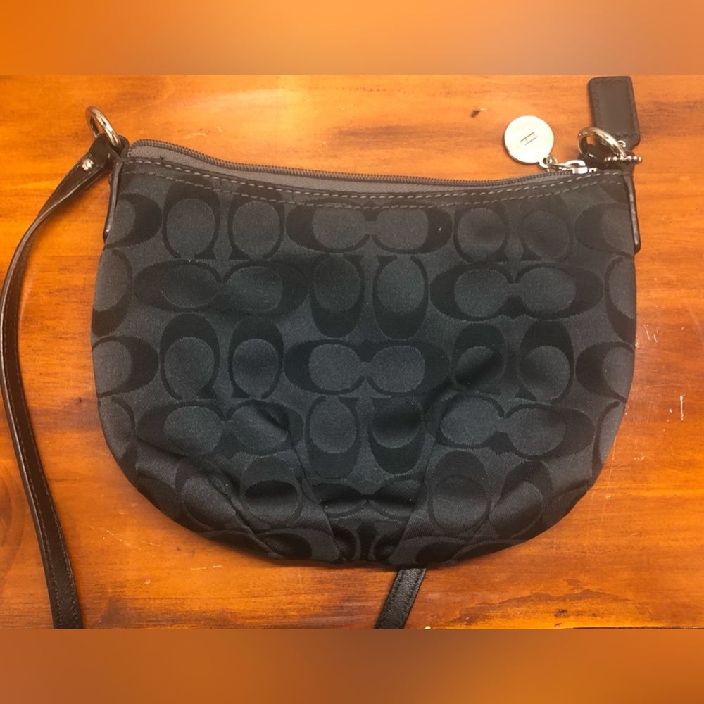 Black Coach Logo Crossbody Purse